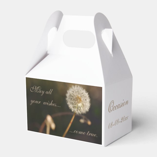 Dandelion Seed Head in Brown Tones Favour Box (Front Side)