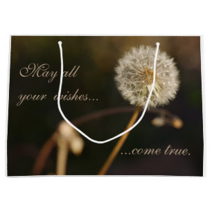 Dandelion seed head in brown tones large gift bag