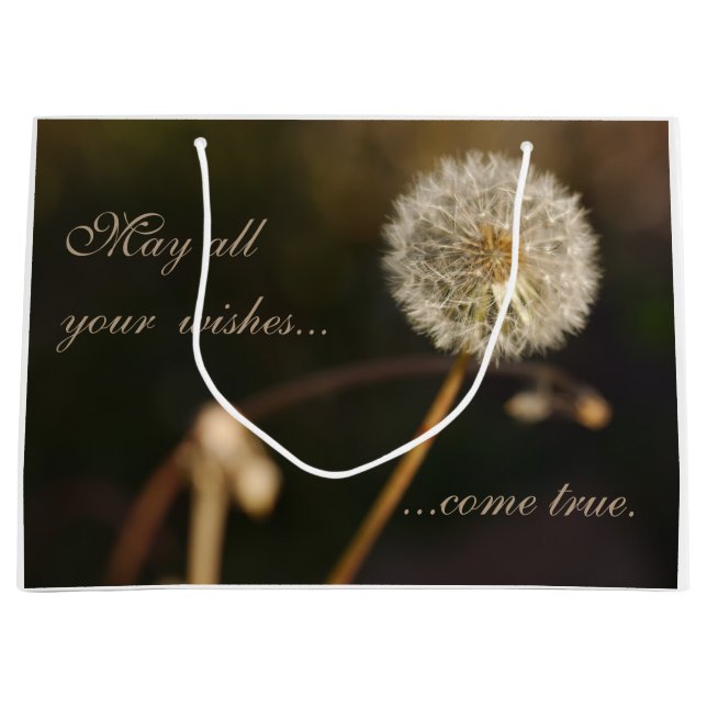 Dandelion Seed Head in Brown Tones Large Gift Bag (Front)
