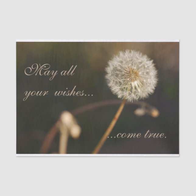 Dandelion Seed Head in Brown Tones Tissue Paper (Front)