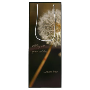 Dandelion Seed Head in Brown Tones Wine Gift Bag