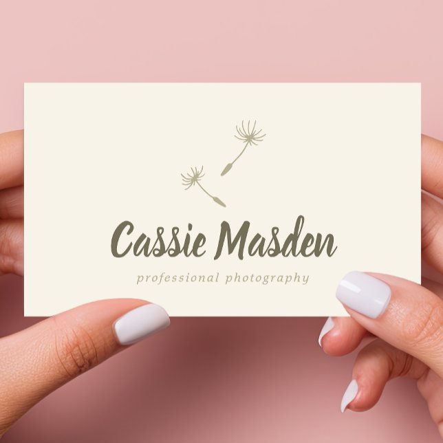 Dandelion Seed Rustic Botanical Business Logo Card (Creator Uploaded)