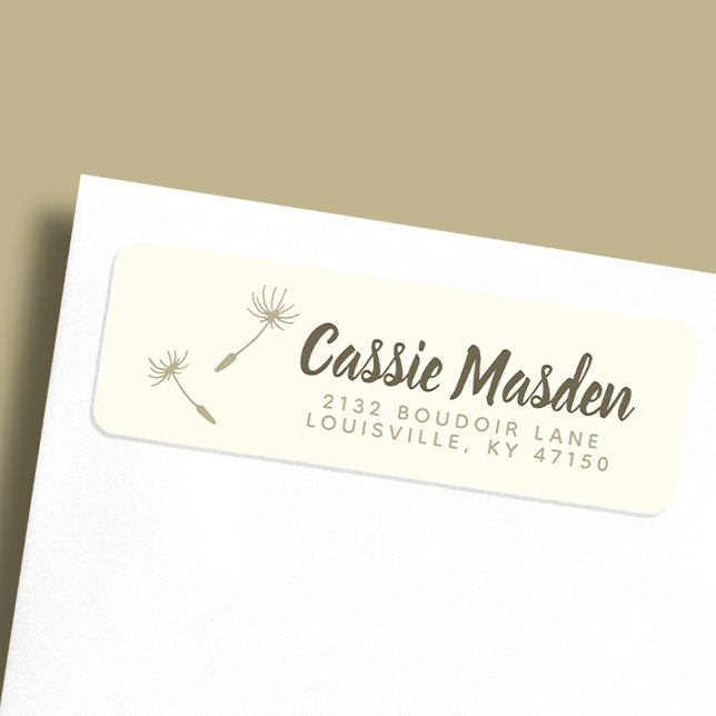 Dandelion Seed Rustic Botanical Return Address Label (Creator Uploaded)