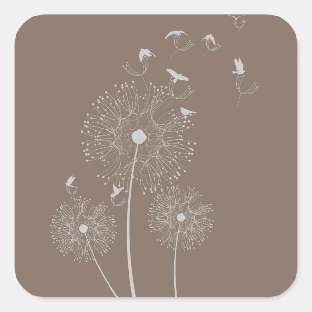 Dandelion Seed Thieves Square Sticker (Front)