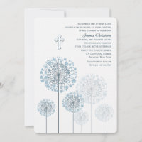 Dandelion Seedlings Blue Religious Invitation