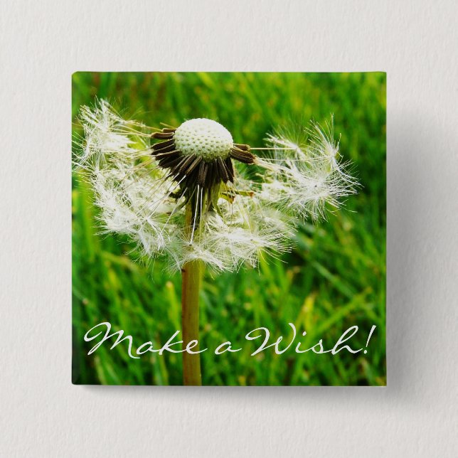 Dandelion Seeds 15 Cm Square Badge (Front)