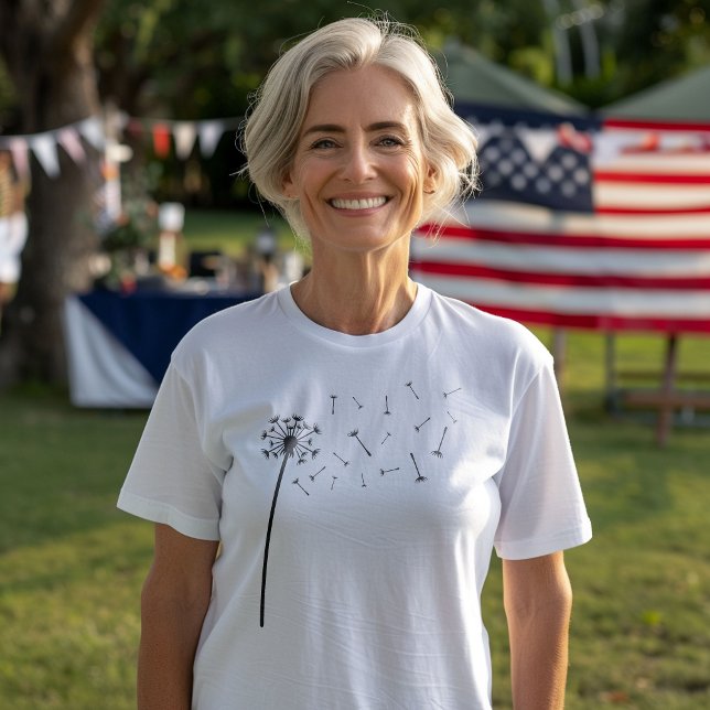 Dandelion Seeds Boho Line Art  T-Shirt (Creator Uploaded)