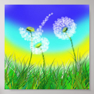 Dandelion She Love Me Not Oil Paint, Poster