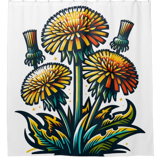 Dandelion Shower Curtain (Front)