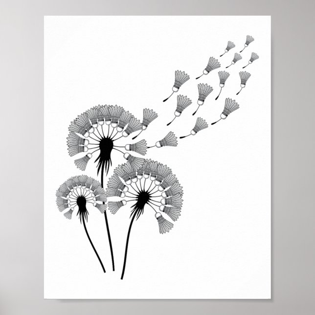 Dandelion Shuttle Shirt For Badminton Player Badmi Poster (Front)