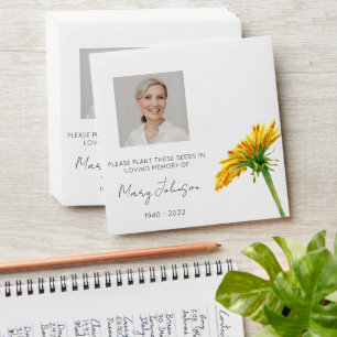 Dandelion   Simple Photo Funeral Seed Envelope