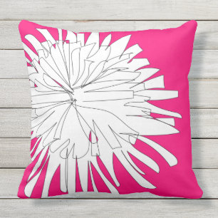 Dandelion sketch from our garden in fuchsia cushion
