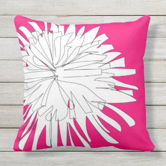 Dandelion sketch from our garden in fuchsia cushion
