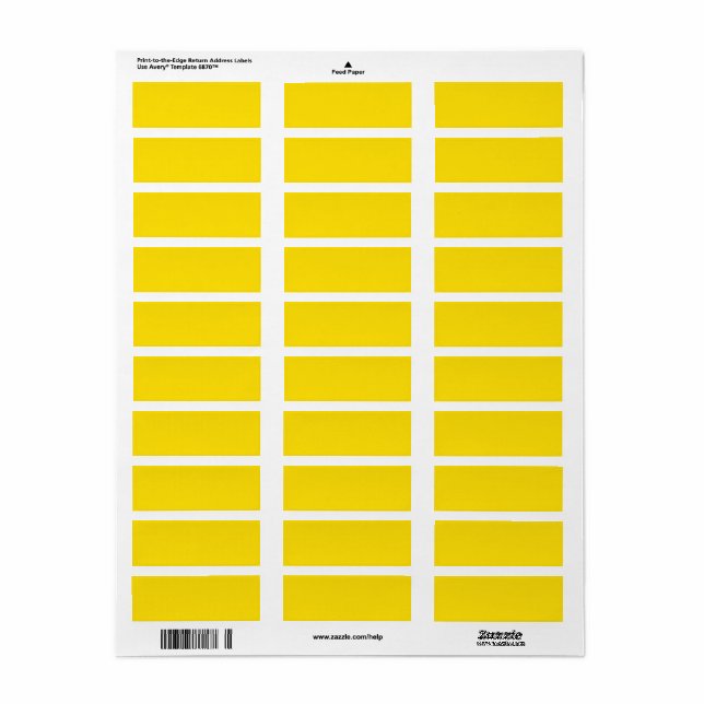 Dandelion (solid colour)  return address label (Full Sheet)