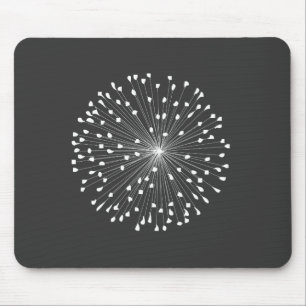 DANDELION STARBURST in WHITE Mouse Pad