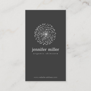 DANDELION STARBURST LOGO II on DARK GRAY Business Card