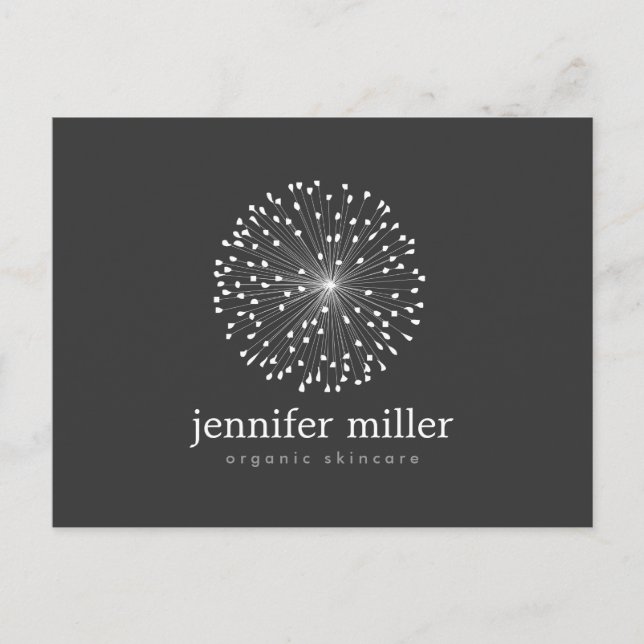 DANDELION STARBURST LOGO in WHITE Customisable Postcard (Front)