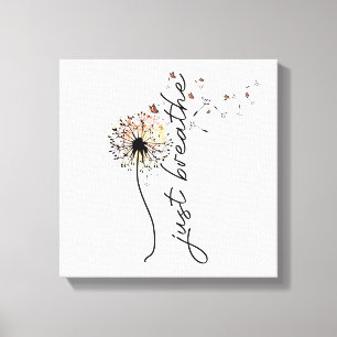 Dandelion Sunset Inspirational Butterfly Canvas Print