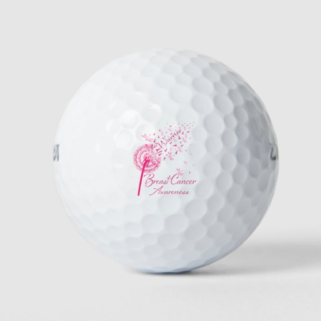 Dandelion Warrior Breast Cancer Awareness Golf Balls (Front)