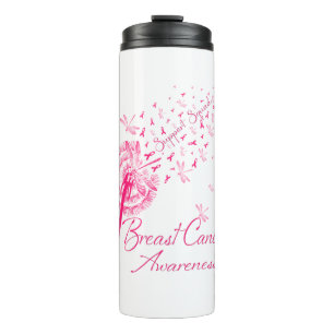 Dandelion Warrior Support Squad Breast Cancer Thermal Tumbler