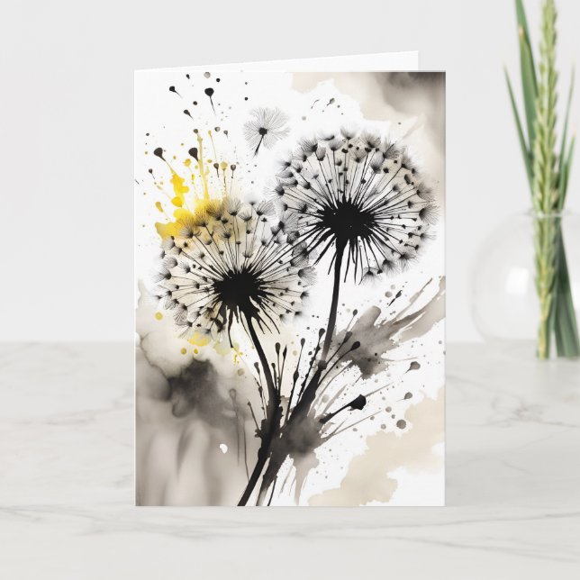 Dandelion - Watercolor flowers Card (Front)
