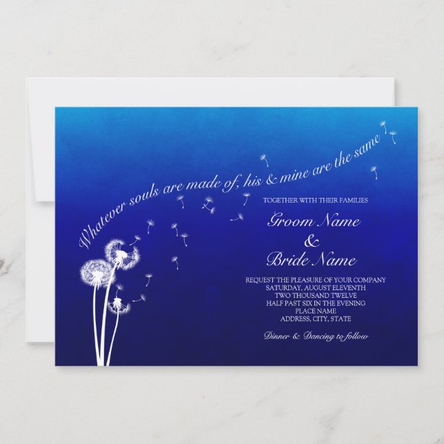 Dandelion Wedding Invitation (Front)