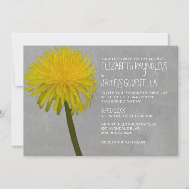 Dandelion Wedding Invitations (Front)