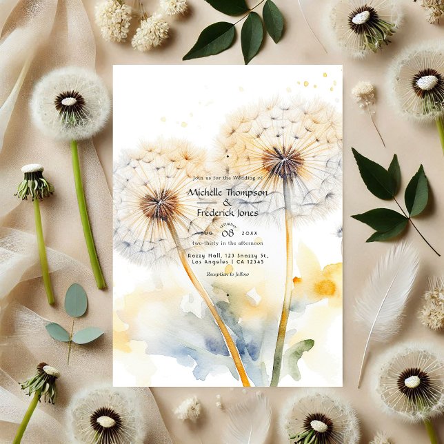 Dandelion Wedding QR Code Invitation (Dandelion Wedding QR Code Invitation)
