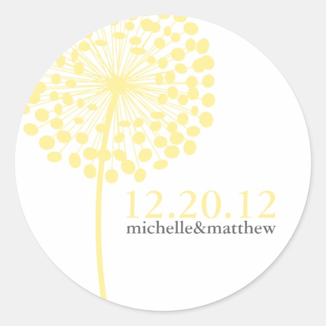 Dandelion Wedding Stickers (Front)