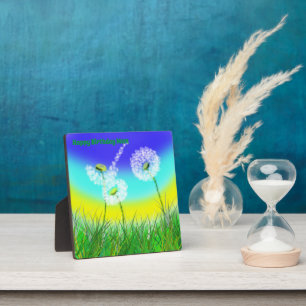 Dandelion Weed Clock, Mums Birthday, Plaque