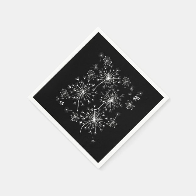 Dandelion, Wild Flowers, and Honey Bees Napkin (Corner)