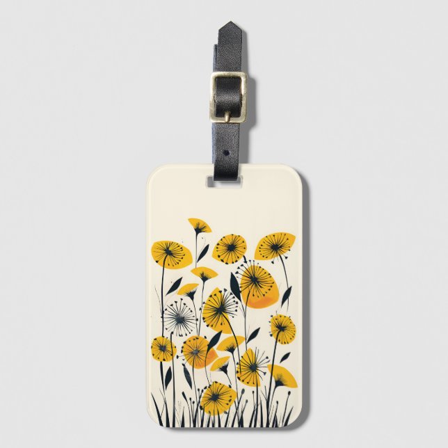Dandelion wildflower field  luggage tag (Front Vertical)