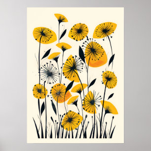 Dandelion wildflower field  poster
