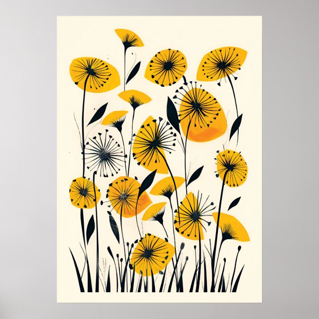 Dandelion wildflower field  poster (Front)