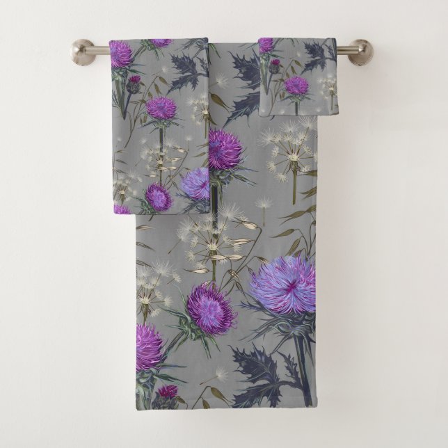Dandelion Wildflower Pattern Bath Towel Set (Insitu)