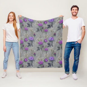 Dandelion Wildflower Pattern Fleece Blanket