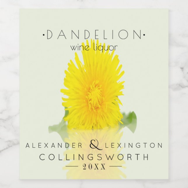 Dandelion Wine Liquor Label (Single Label)