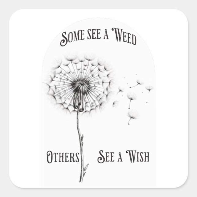 Dandelion Wish Square Sticker (Front)