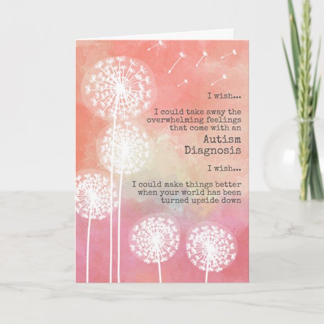 Dandelion Wishes Autism Support Sympathy Card (Front)