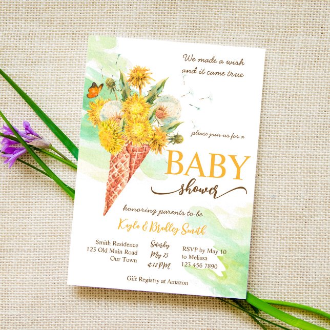 Dandelion wishes baby shower invitation (Creator Uploaded)