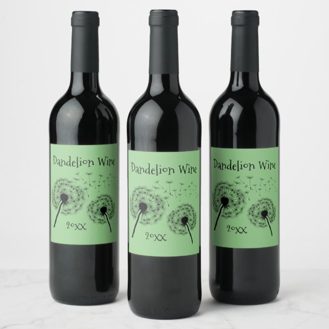 Dandelion Wishes Design Wine Label (Bottles)