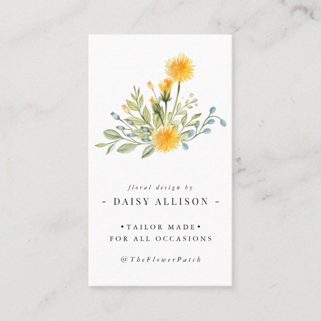 Dandelion Wishes | Spring Wildflower Business Card (Front)