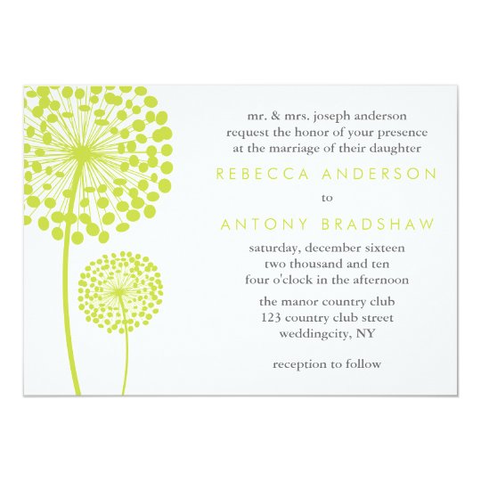 Dandelion Wishes Wedding Card