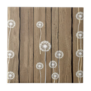 Dandelion Wood Rustic Pattern Ceramic Tile