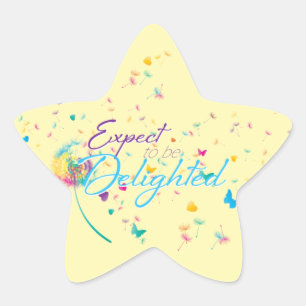 Dandelion, Yellow & Colourful Positive Phrase Star Sticker