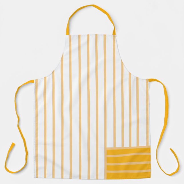 Dandelion Yellow Striped All-Over Print Apron (Front)