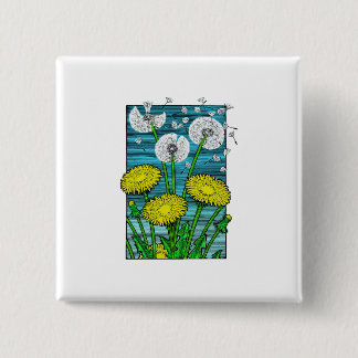 Dandelions 15 Cm Square Badge