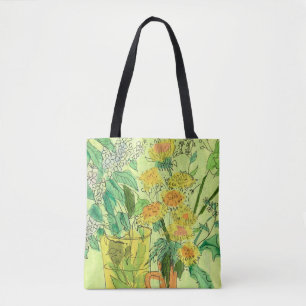 Dandelions Bird Cherry Summer Flowers Floral Art Tote Bag