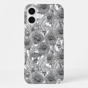 Dandelions, black and white iPhone 16 plus case