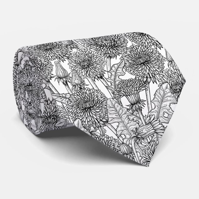 Dandelions, black and white tie (Rolled)